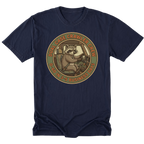 Navy T-Shirt featuring the Dual Case Crawler Crew business days design on the front by Trail Snark.