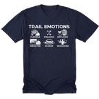 Navy Tall Tee featuring the Trail Emotions design on the front by Trail Snark.
