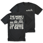Black Tall Tee featuring the Bigger Rig progression design on the back by Trail Snark.