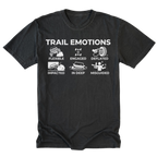 Black Tall Tee featuring the Trail Emotions design on the front by Trail Snark.