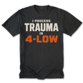 Black Tall Tee featuring the I Process Trauma in 4-Low design on the front by Trail Snark.