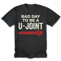 Black Tall Tee featuring the Bad Day to Be a U-Joint design on the front by Trail Snark.
