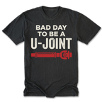 Black Tall Tee featuring the Bad Day to Be a U-Joint design on the front by Trail Snark.