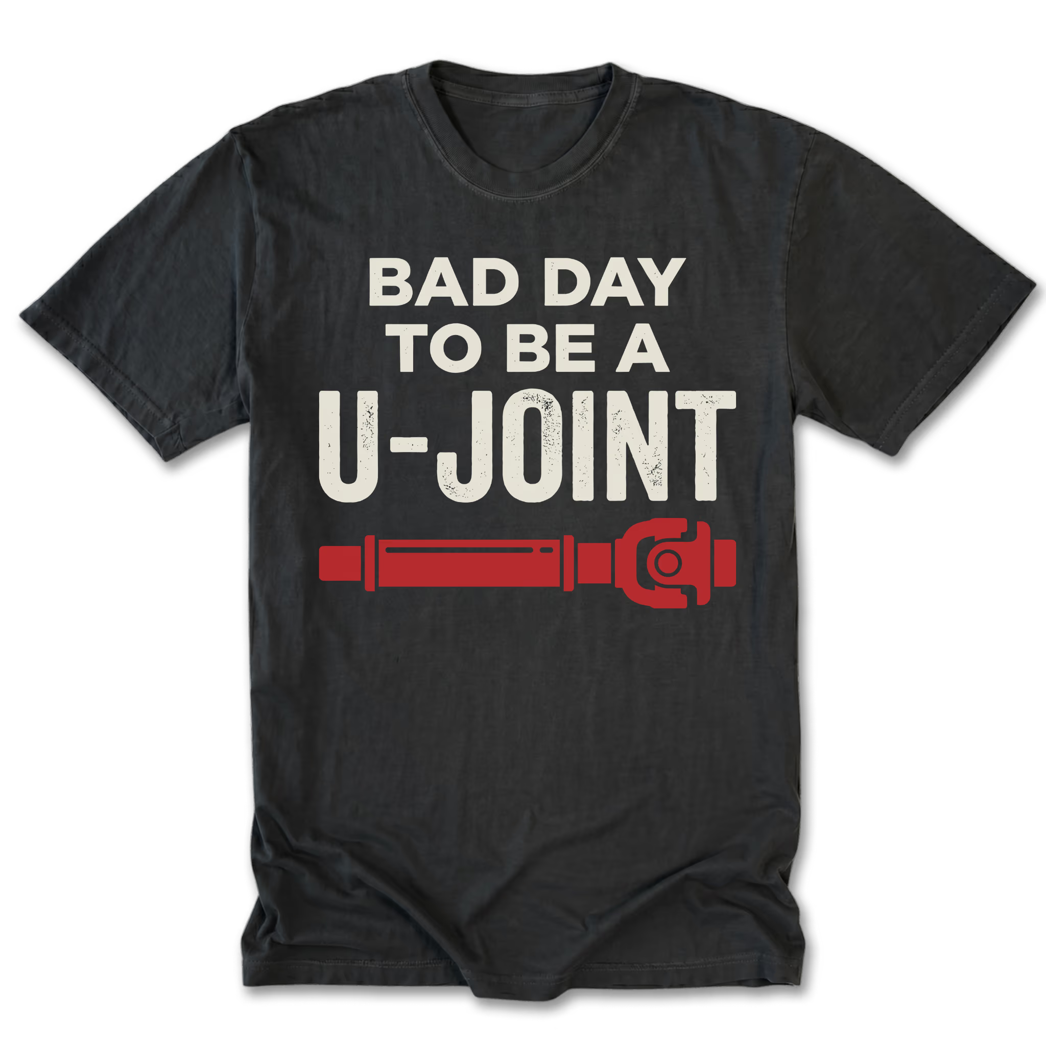 Black Tall Tee featuring the Bad Day to Be a U-Joint design on the front by Trail Snark.