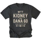 Black T-shirt with a WTT Kidney For Dana 60 off-road axle trade design shown from the front by Trail Snark.