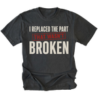 Black t-shirt featuring the Wrong Part design on the front by Trail Snark.