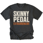 Black t-shirt featuring the Skinny Pedal design on the front by Trail Snark.