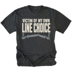 Black T-Shirt featuring the Bad Line design with a bent tie rod on the front by Trail Snark.