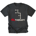 Black t-shirt featuring the 4L Therapy design on the front by Trail Snark.