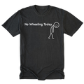 Black Tall Tee featuring the No Wheeling Today design on the front by Trail Snark.
