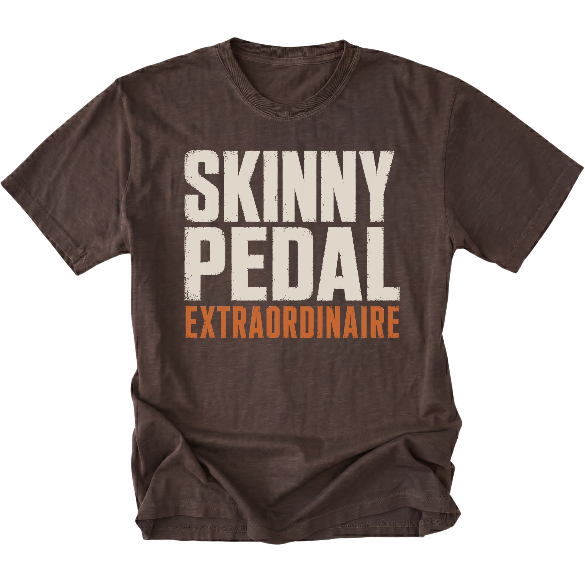 Espresso t-shirt featuring the Skinny Pedal design on the front by Trail Snark.
