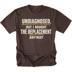 Espresso t-shirt featuring the Replacement Anyway design on the front by Trail Snark.