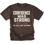 Espresso t-shirt featuring the Weak CV Axle design on the front by Trail Snark.