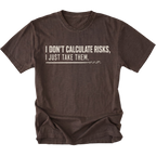 Espresso T-shirt featuring the Risk Taker design on the front by Trail Snark.