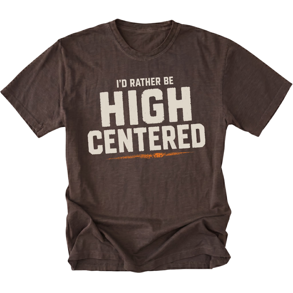 Espresso t-shirt featuring the High Centered design on the front by Trail Snark.