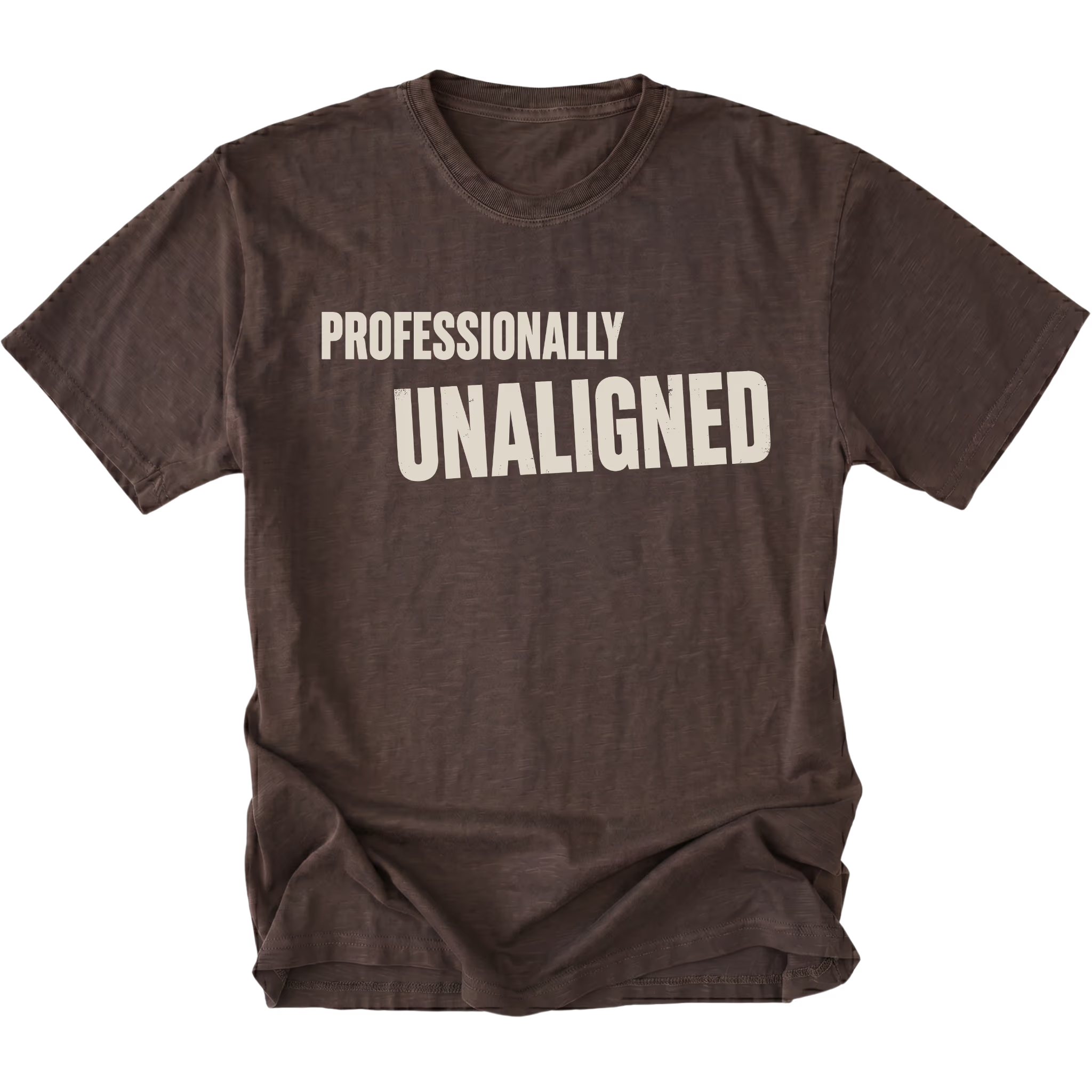 Espresso T-Shirt featuring the Professionally Unaligned design on the front by Trail Snark.