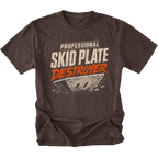 Espresso T-Shirt featuring Professional Skid Plate Destroyer design with damaged skid plate graphic on front view by Trail Snark.