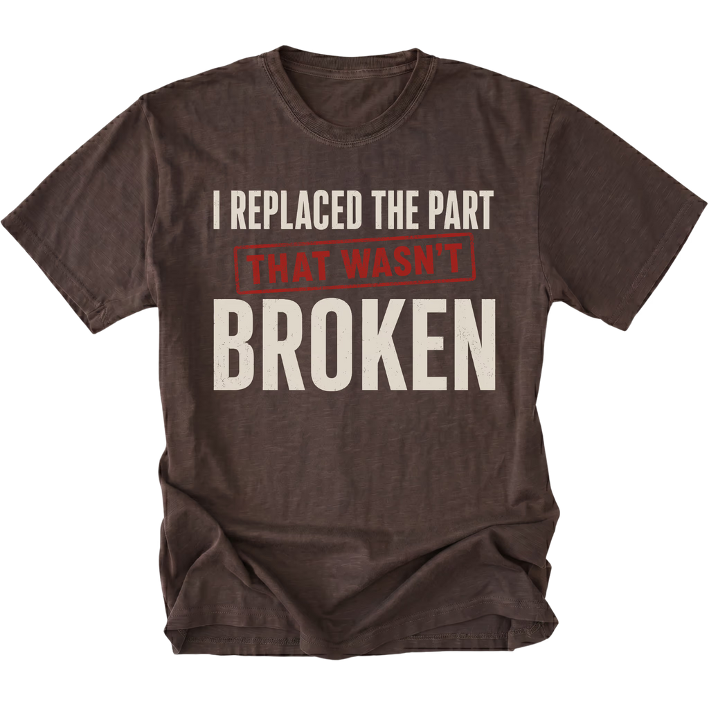 Espresso t-shirt featuring the Wrong Part design on the front by Trail Snark.