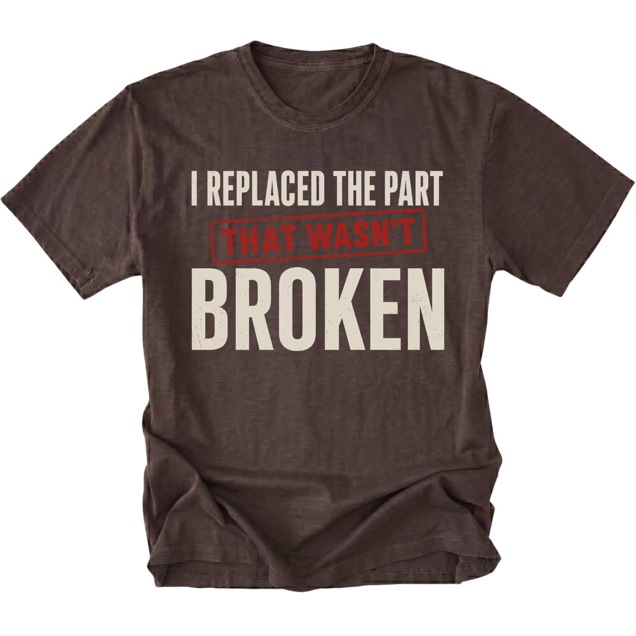 Espresso t-shirt featuring the Wrong Part design on the front by Trail Snark.