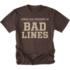 Espresso T-Shirt featuring the Senior Vice President of Bad Lines design shown in front view by Trail Snark.