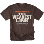Espresso t-shirt featuring the Weakest Link design on the front by Trail Snark.