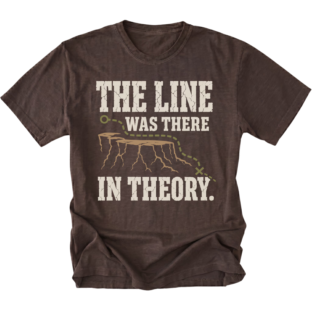 Espresso Brown T-Shirt featuring the Theoretical Line design on the front by Trail Snark.