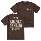 Espresso T-shirt with WTT Kidney For Dana 60 back design and ISO Dana 60 front chest print by Trail Snark.