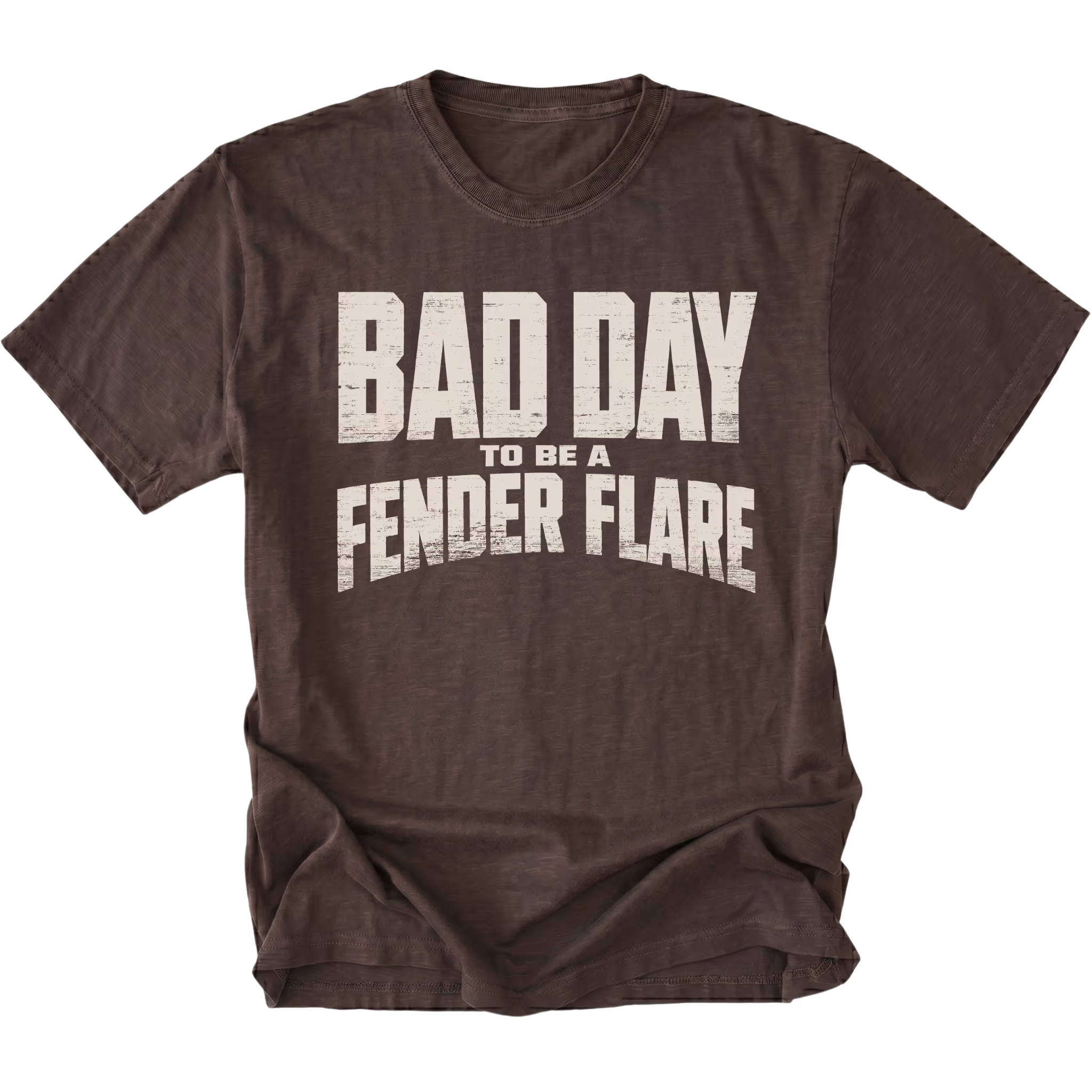 Espresso T-Shirt featuring the Bad Day To Be A Fender Flare design on the front by Trail Snark.