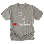 Grey t-shirt featuring the 4L Therapy design on the front by Trail Snark.
