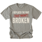 Grey t-shirt featuring the Wrong Part design on the front by Trail Snark.