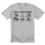 Light Steel Tall Tee featuring the Trail Emotions design on the front by Trail Snark.