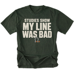 Moss T-shirt featuring the Bad Line recovery shackle design on the front by Trail Snark.