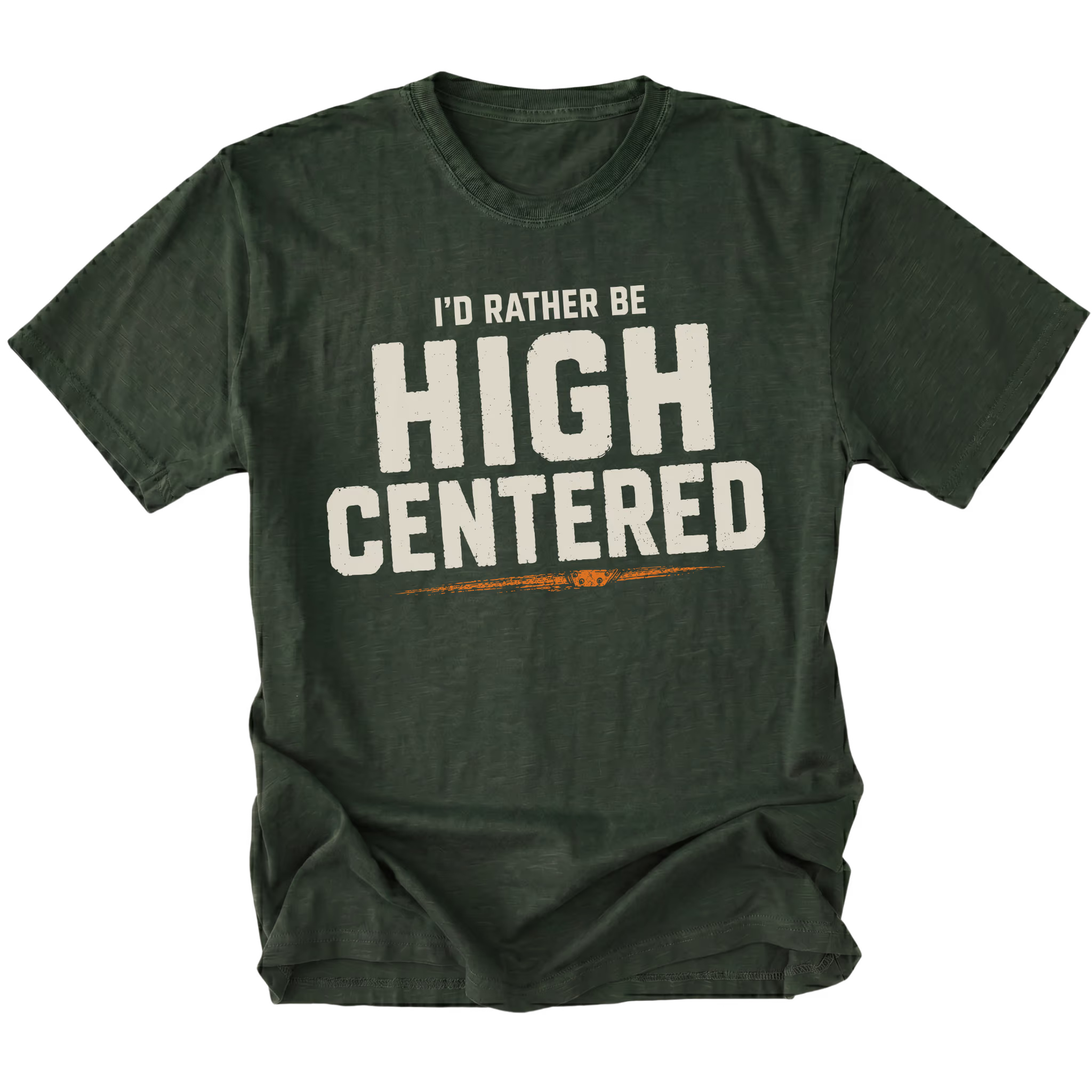 Moss t-shirt featuring the High Centered design on the front by Trail Snark.