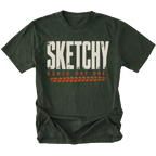 Moss T-shirt featuring the Sketchy Since Day One design on the front by Trail Snark.