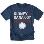 Navy t-shirt featuring Kidney greater than Dana 60 debatable design with axle graphic on front view by Trail Snark.