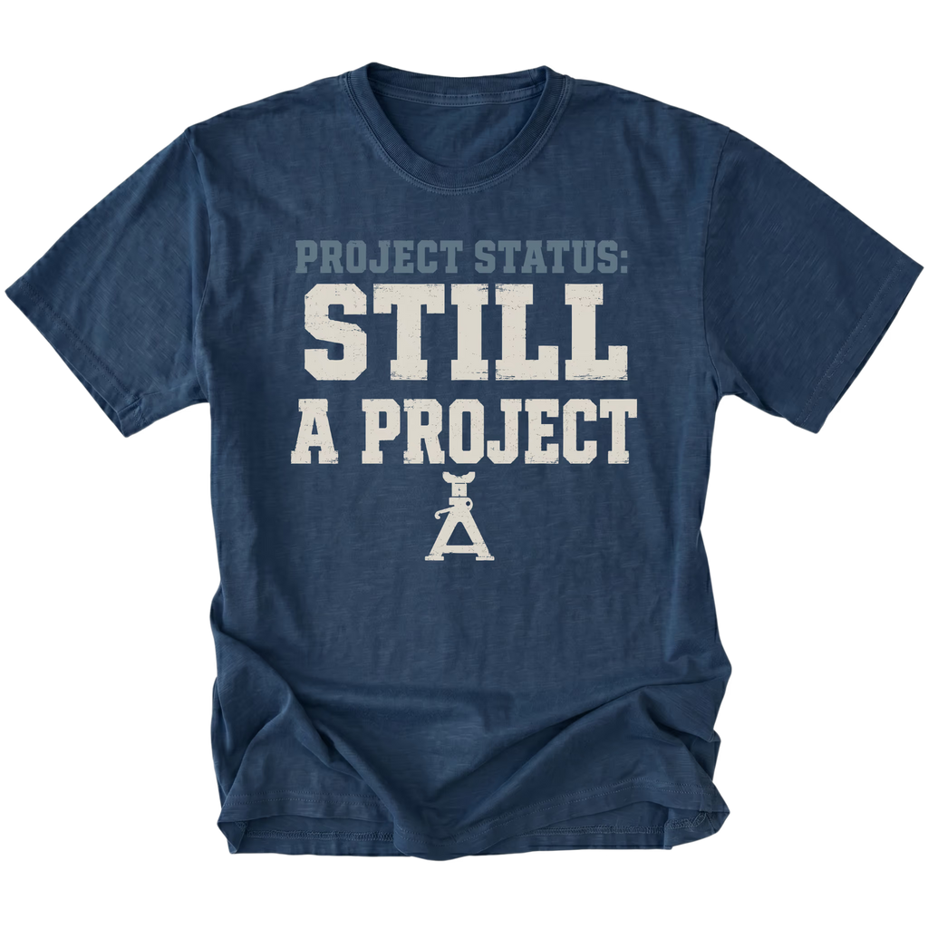 Navy Blue T-Shirt featuring the Still A Project design on the front by Trail Snark.