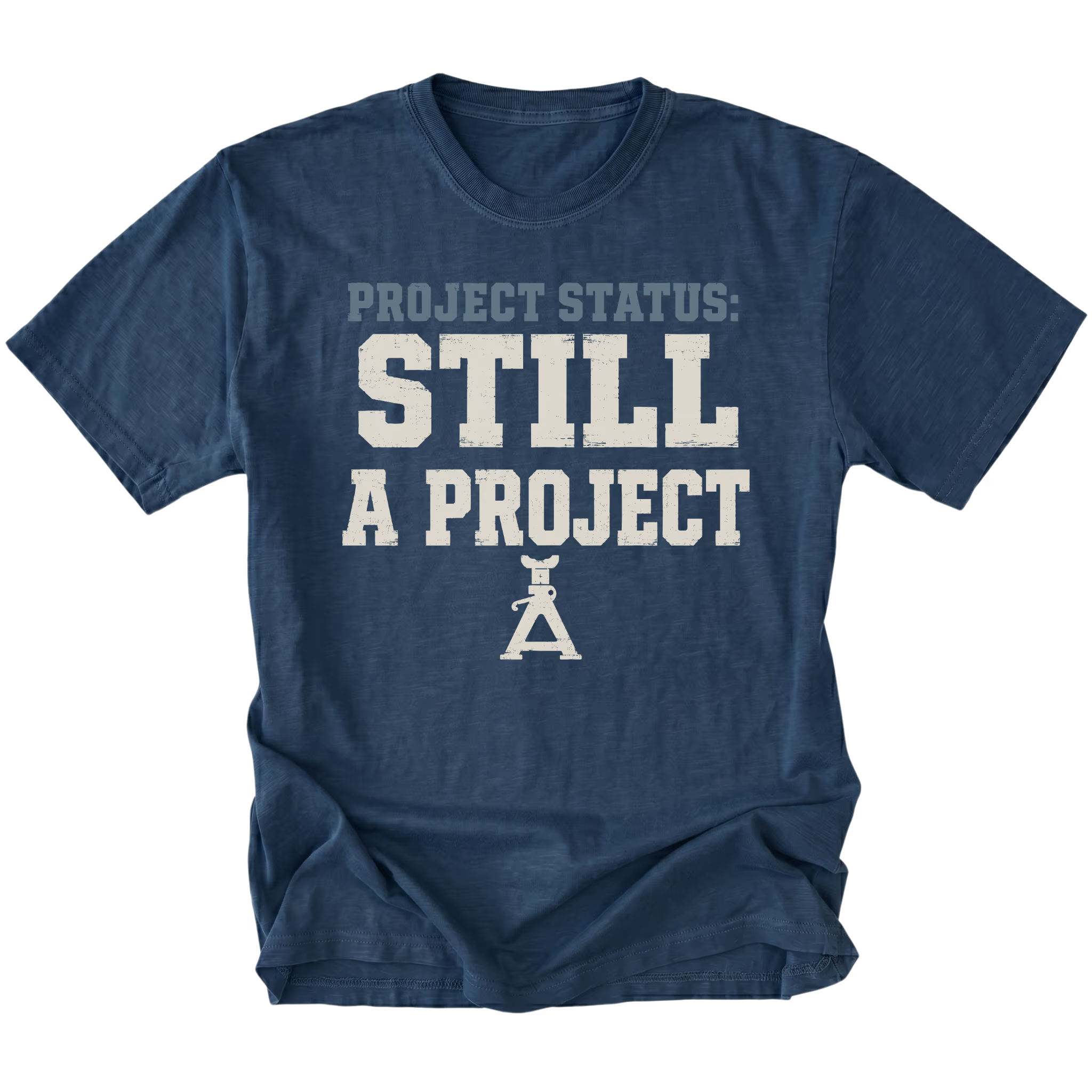 Navy Blue T-Shirt featuring the Still A Project design on the front by Trail Snark.