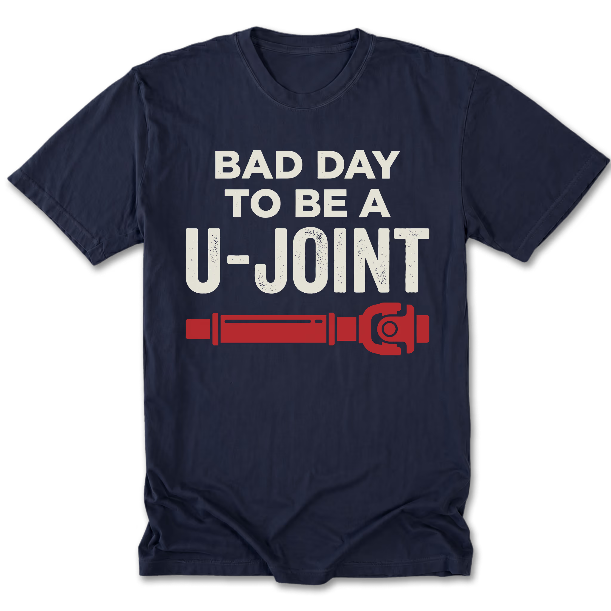 Navy Tall Tee featuring the Bad Day to Be a U-Joint design on the front by Trail Snark.