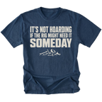 Navy t-shirt featuring the Parts Hoard design on the front by Trail Snark.