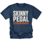 Navy t-shirt featuring the Skinny Pedal design on the front by Trail Snark.