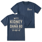 Navy T-shirt with WTT Kidney For Dana 60 back design and ISO Dana 60 front chest print by Trail Snark.