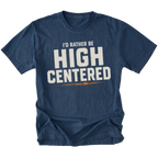 Navy t-shirt featuring the High Centered design on the front by Trail Snark.
